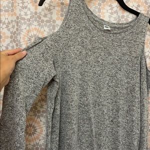 Cold shoulder sweater
